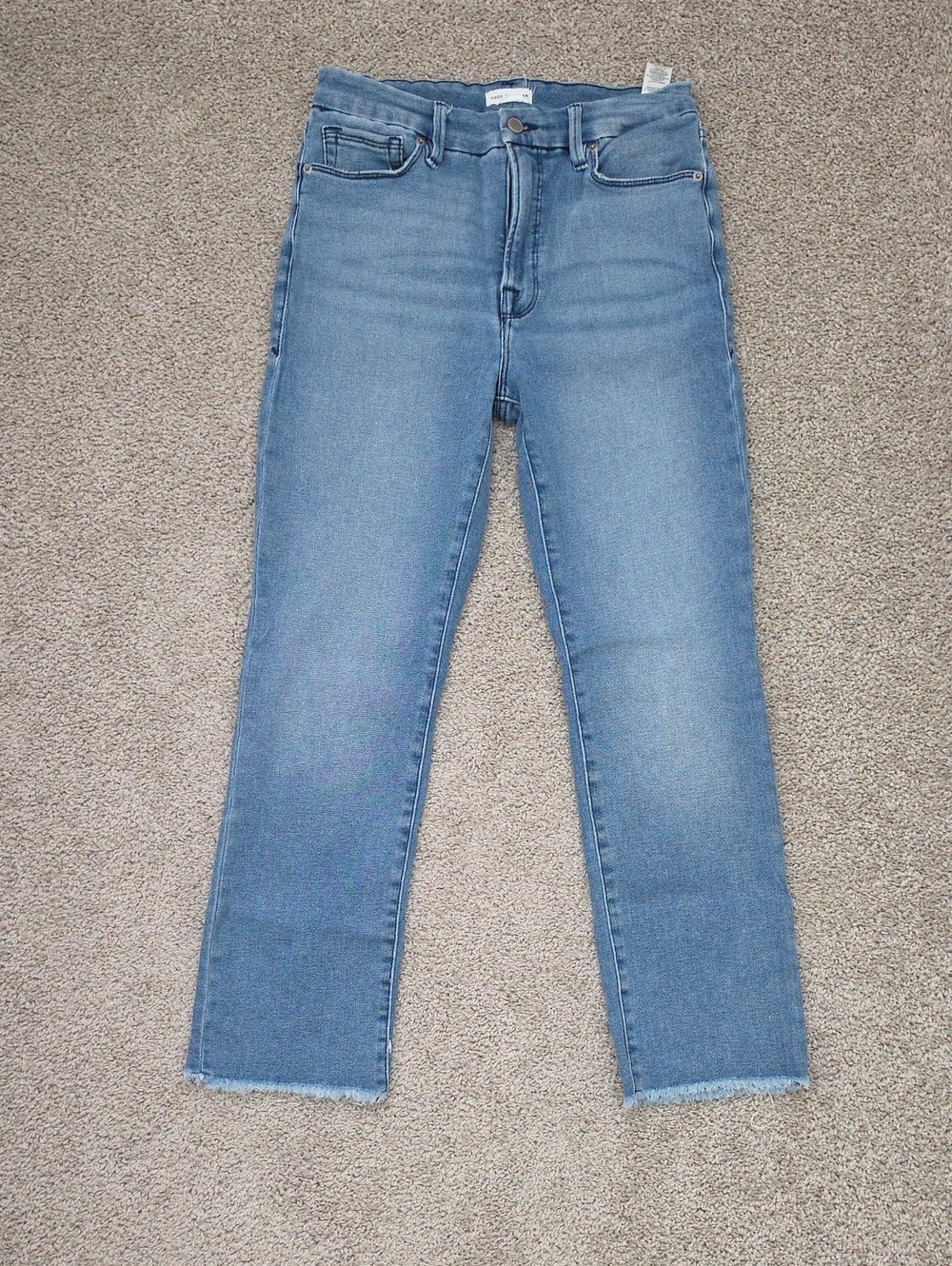 Good American Light Blue Straight-Leg Jeans